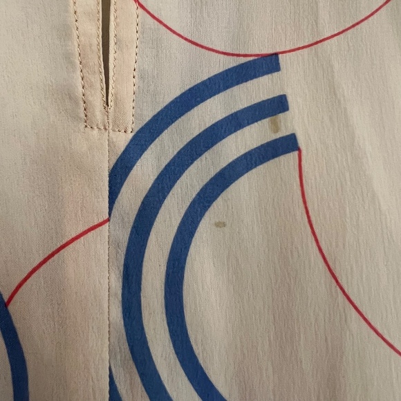 Chloe Women Blouse Tank Sleeveless Top Size S Small Cream Pink Blue Silk Vintage - Picture 3 of 7